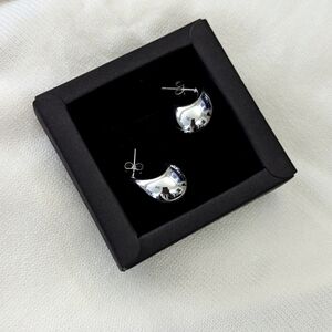 Lightweight, chunky, teardrop, titanium steel, hypoallergenic earrings.
